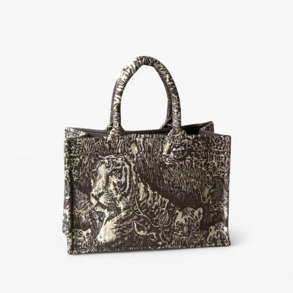 Book Tote - Wild Animal - Handmade Everyday Bag