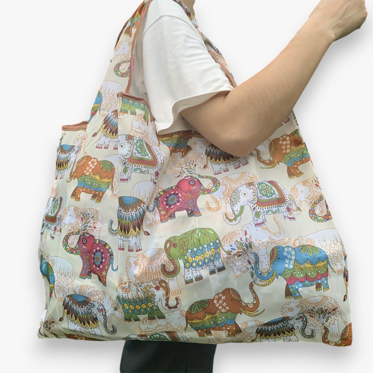 Shopper Bag - Beige Elephant - Oversized Everyday Tote