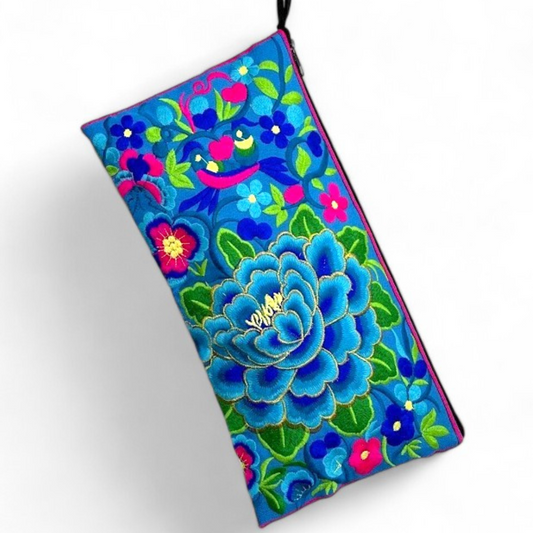 Oversize Clutch - Blue/Hot Pink