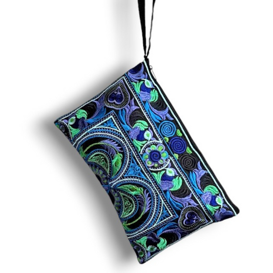Oversized Clutch - Teal/Purple