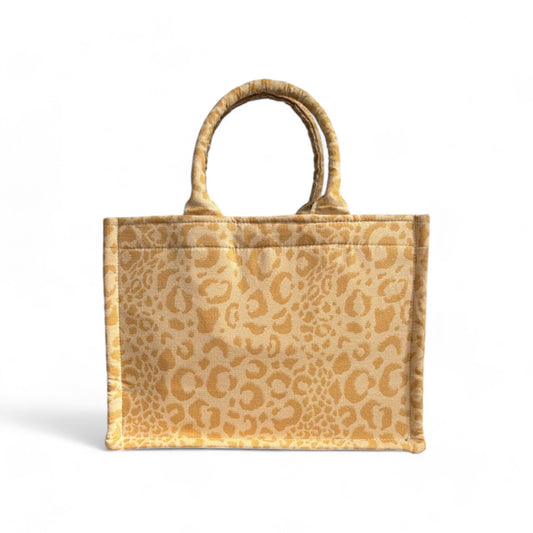 Book Tote Bag - Mellow Yellow Leopard