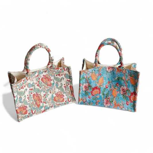 Book Tote Bags - Vintage Blue